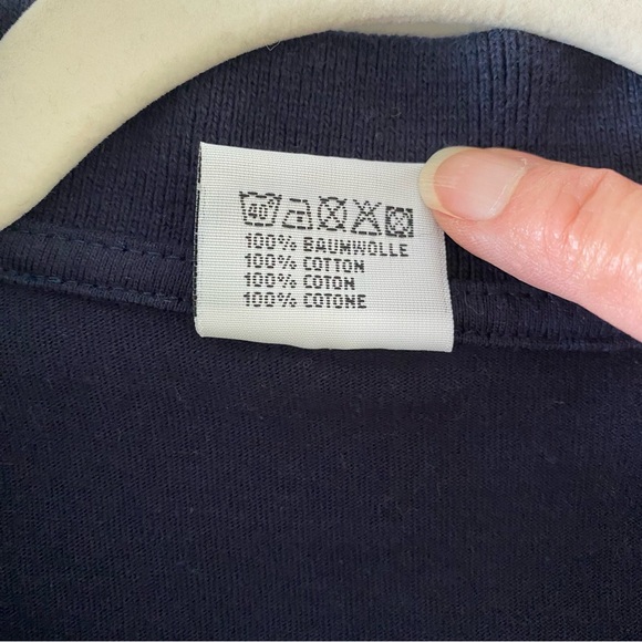 Paris France Eiffel Tower Logo Polo Top Navy Blue Size M - Picture 6 of 7